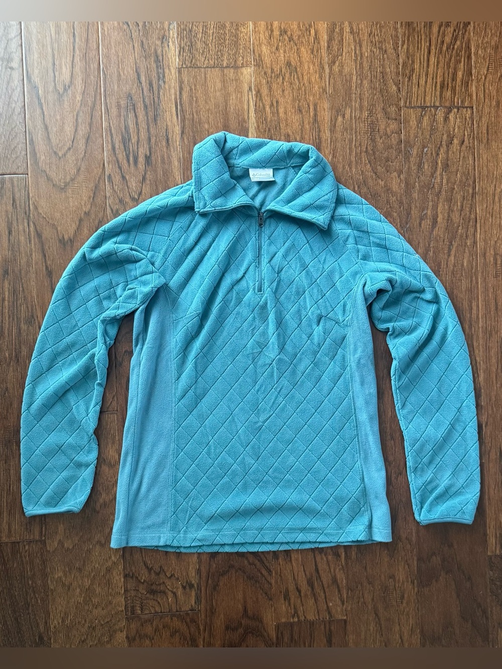 Columbia Quilted Half-Zip Pullover Sweater- Teal M